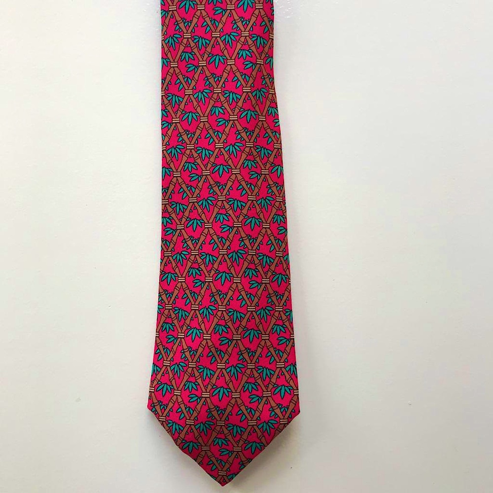 Vintage Hermes Bamboo Motif Silk Necktie